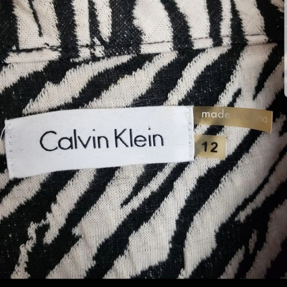 Calvin Klein Zebra Print Cowl Neck Dress 12 - Picture 2 of 7